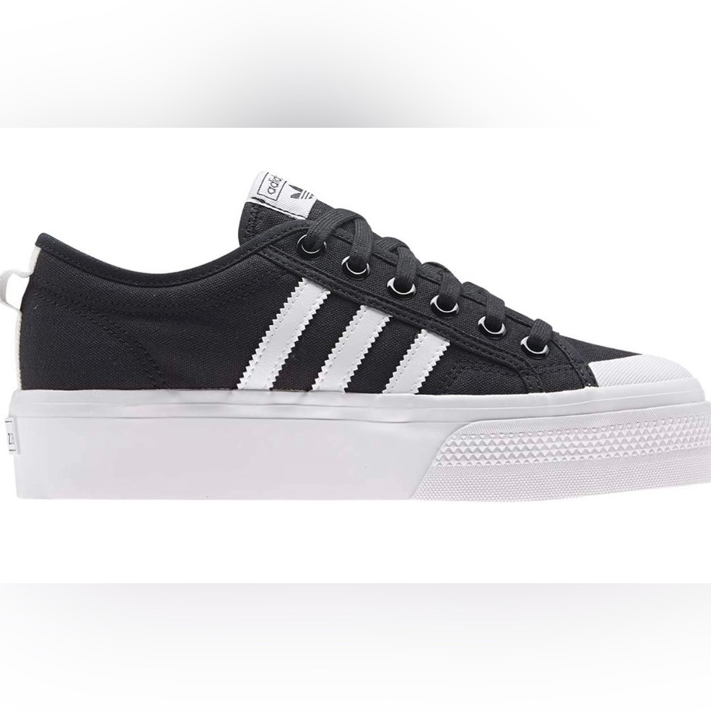 NWT black Adidas Originals Nizza platform sneakers- size 8.5 - Picture 3 of 11